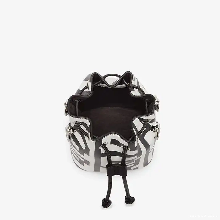 Affordable Bag Mini Capsule Fendi Bucket Mon Tresor White Roma Black In Fendi Leather 0514